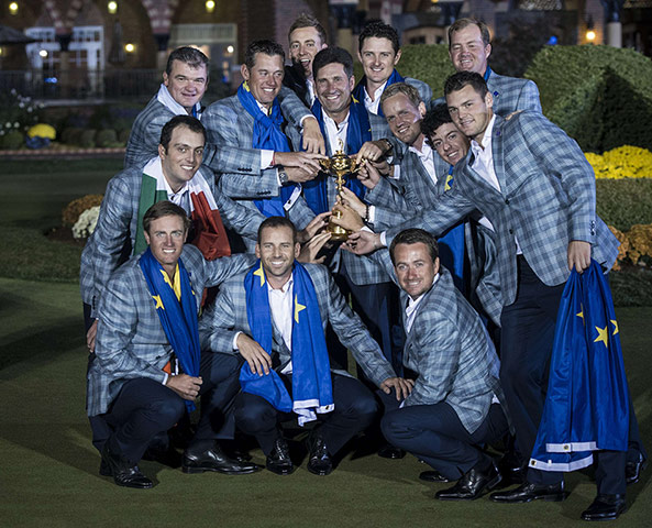 sport: Members of Team Europe pose with the Ryd