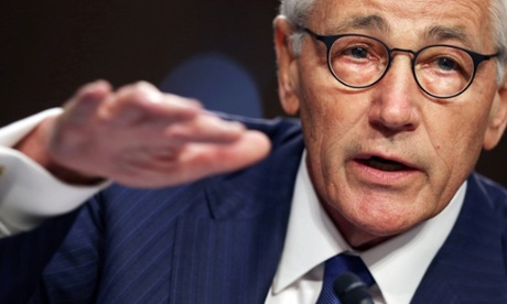 Defence secretary Chuck Hagel testifies before the Senate armed services committee about Isis. Photograph: Chip Somodevilla/Getty Images