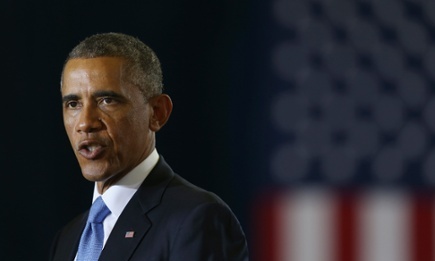 Obama said: ‘The American forces that have been deployed to Iraq do not and will not have a combat mission.’ Photograph: Joe Raedle/Getty Images