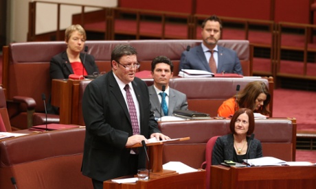 PUP leader in the senate Glenn Lazarus gives his first speech this afternoon.