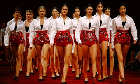 Milan, Italy Models walk in the finale of Dolce & Gabbana