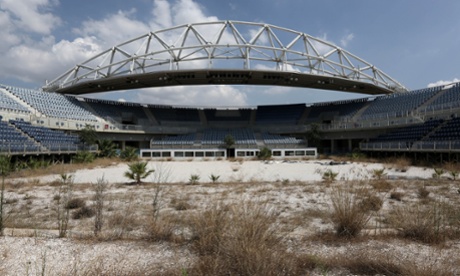 The abandoned beach volleyball Olympic venue in Athens.