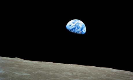 Earthrise over the Moon.