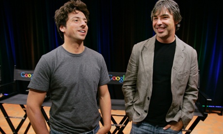 Google co-founders Sergey Brin (left) and Larry Page were clear from the start – their mission was 'to organise the world’s information and make it universally accessible and useful'. Photograph: Paul Sakuma/AP