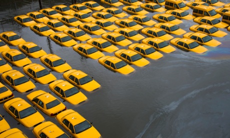 flooded taxicabs