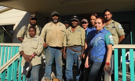 Larissa Hale and some of the Indigenous rangers