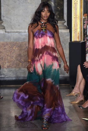 Naomi Campbell walks the runway for Pucci
