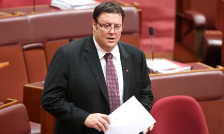 PUP leader in the senate Glenn Lazarus during debate in the senate chamber this morning in Parliament House in Canberra, Wednesday 24th September 2014 #politicslive Photograph  by Mike Bowers for The Guardian Australia