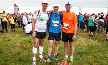 Three amigos: (from left) Alan Phillips, Tom Hartley and Martin Love at the start of the Carphone Warehouse Race to the Stones 2014.