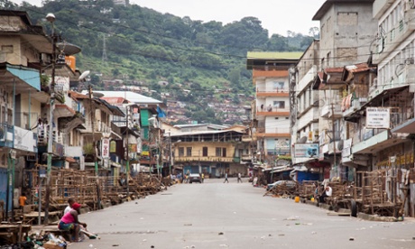 Near-empty streets during a three-day curfew in Freetown.