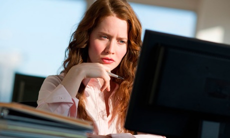 Woman working at computer. Image shot 2010. Exact date unknown.