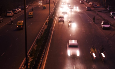 Traffic on the road at night