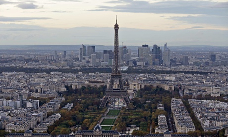 A general view of Paris with the Eiffel tower