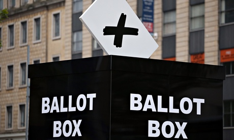 A mock ballot box in Bristol