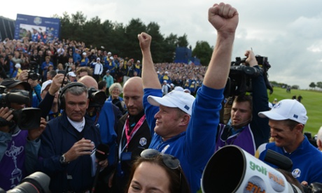 Jamie Donaldson who putted the winning shot at the Ryder Cup on Sunday.