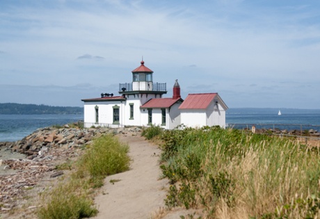 West Point lighthouse in Discovery park.
