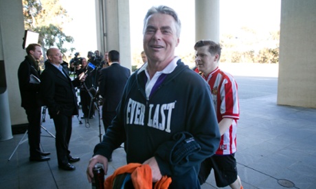 Alan Griffin MP arrives at the senate doors this morning.