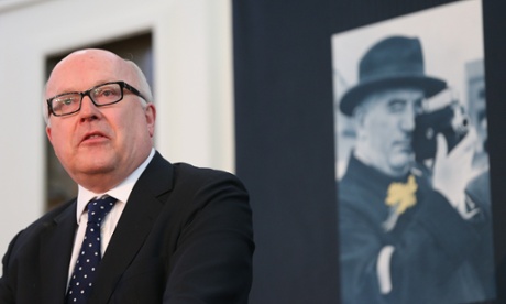 Arts minister George Brandis at the opening of the Menzies exhibition.