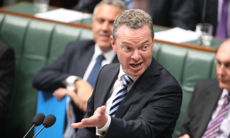 Education minister Christopher Pyne hamming it up.