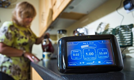 Deborah in her kitchen with her British Gas smart meter