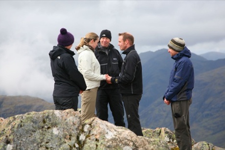 'Rob & Jo are mountaineers: they and their best man and bridesmaid climbed the Infamous North Gully of Buachaille Etive Mhor in Glencoe: I was the guy who married them.'