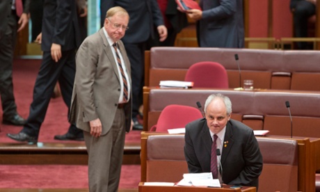 DLP senator John Madigan tabling the documents that relate to his resignation from his party, showing the internal machinations of his former party to which he objected.