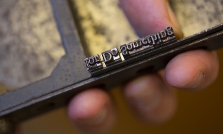 Sarah Franklin at a printing workshop at Bodleian Library Oxford