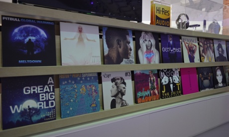 Hi-res audio albums on display