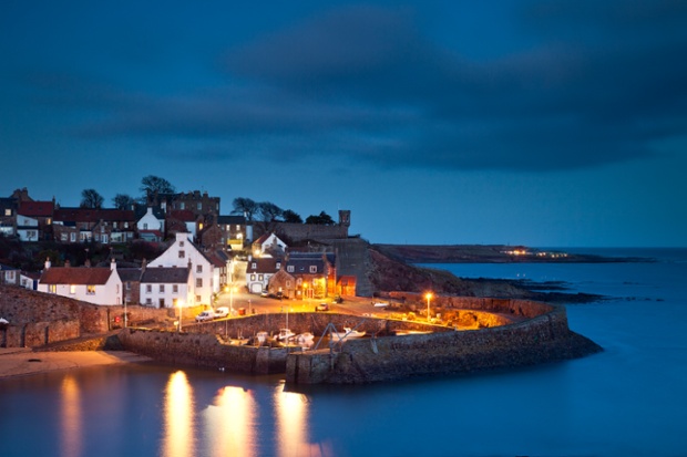 Dusk at Crail harbour in the East Neuk of Fife.
