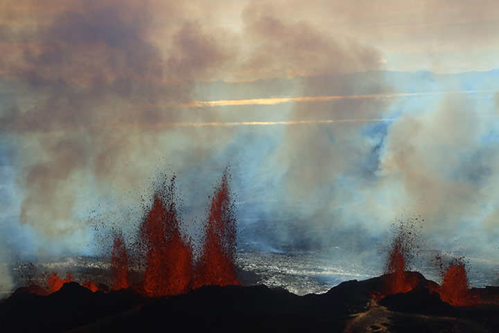 20 photos: Fountains of lava spurt from the Bardarbunga volcano in Iceland
