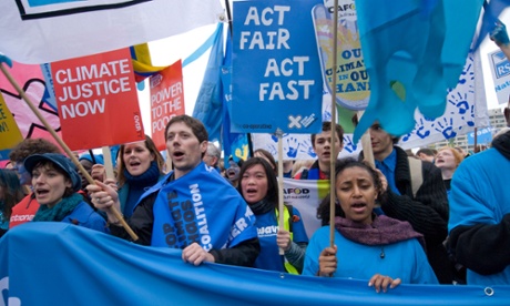 50,000 demand action on climate change at The Wave,   biggest ever UK climate change March in London. 5 December 2009.
