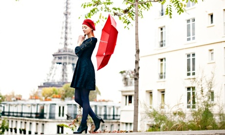 Parisian woman near the Eiffel Tower