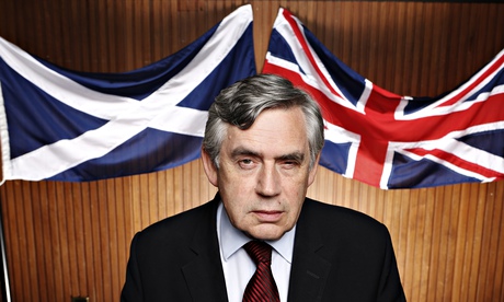 Brown before addressing a no campaign rally in Hamilton.