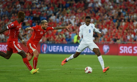 Game over as Danny Welbeck draws the keeper and scores his second.