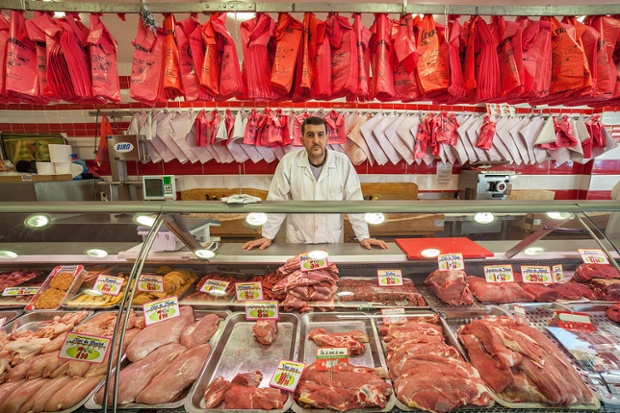 Rachid the butcher in Paris, France.