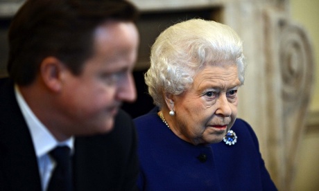 Britain's Queen Elizabeth II with David Cameron