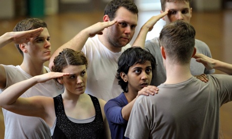 National Theatre Wales students in rehearsal.