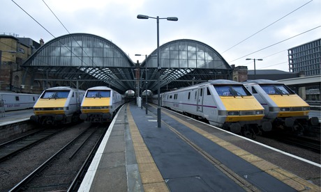 East Coast trains at Kings Cross station in London