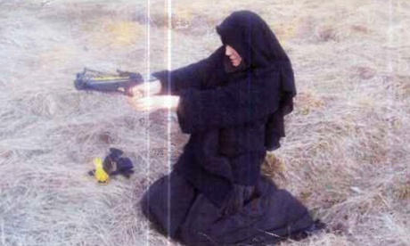 Le Monde online says this is Hayat Boumeddiene in 2010, in the Cantal, while visiting Djamel Beghal, convicted of terrorism.