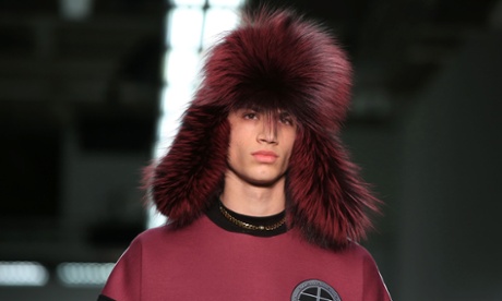 A model in fun faux fur at Astrid Andersen