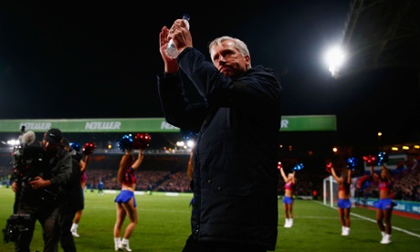 Alan Pardew reciprocates the applause ringing round Selhurst Park