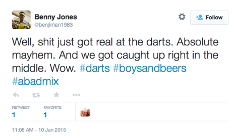 Darts tweet
