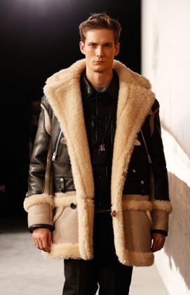 A model in shearling for Coach
