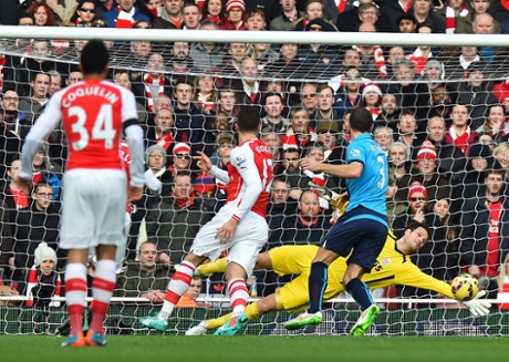 Asmir Begovic makes an early save.