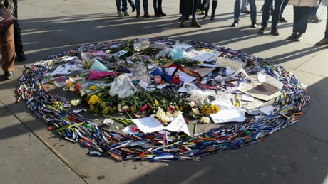 The pen circle in Trafalgar square is growing every day