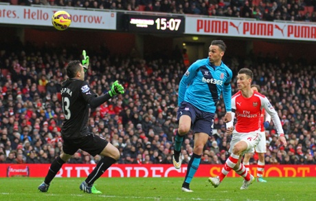 Geoff Cameron scores a disallowed goal.