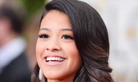 Gina Rodriguez at the Golden Globes.