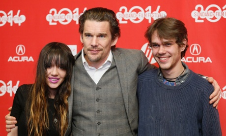 Lorelei Linklater, Ethan Hawke and Ellar Coltrane nearly a year ago, when Boyhood first premiered.