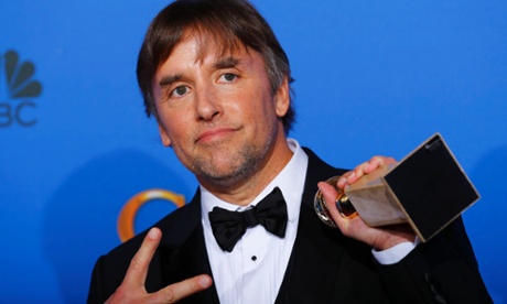 Peace of the action … Richard Linklater with one of his Golden Globes.