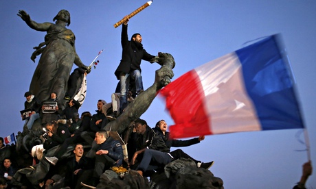 Demonstrators in Paris unity march